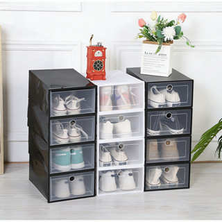 กล่องรองเท้า ขนาดใหญ่ กล่องรองเท้าใส ซ้อนกันได้ วัสดุคุณภาพส…