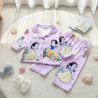 Beryl kids🌸ชุดเซ็ทลำลองเด็ก🎀ชุดนอนเด็กผู้หญิง ลายเจ้าหญิงน่ารัก แขนยาวและกางเกงขายาวสองชิ้น ผ้านิ่มเด็ง ใส่สบาย