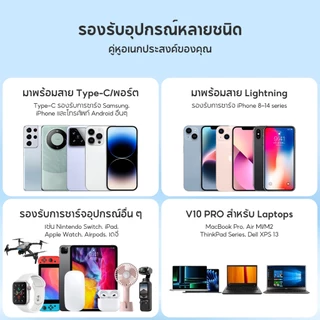 [TIS&CCC]VINKO V9 Pro/V10 Pro PD35W/45W Powerbank 10000/20001mAh สายในตัว พาวเวอร์แบงค์ชาร์จเร็ว สาย Type-C+L for IP 17