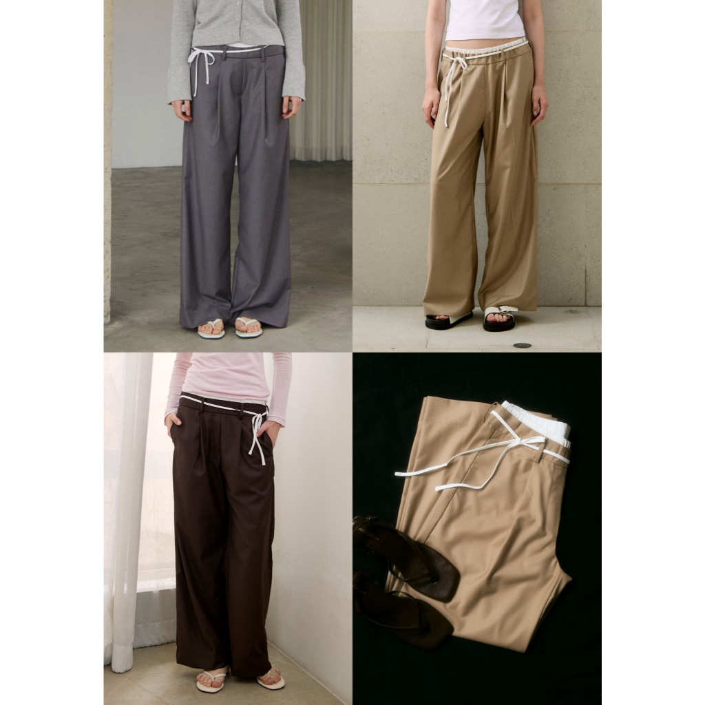 Before Sunset - Blaire loose pants กางเกงขายาว Double-Hem