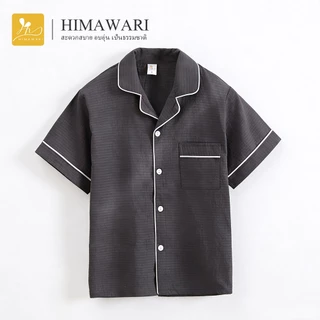 HIMAWARI丨ชุดนอนผู้ชาย ชุดนอนผ้าฝ้าย ชุดนอนแขนสั้น นุ่มสบายผิว ใส่ได้ทุกฤดู