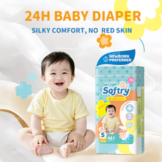 Softry UltraSoft หนานุ่ม 24H แพมเพิสเด็ก เทป นุ่ม หนาเพิ่ม มีซิปกันฝุ่น มีโลเทปม้วนทิ้ง S/M/L
