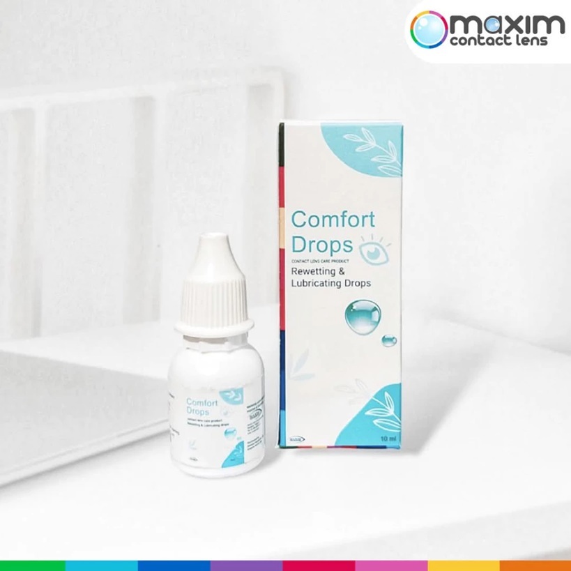 Comfort Drops จาก Maxim น้ำตาเทียม 10ml ให้ความชุ่มชื้นต่อดวงตา ใช้หยอดตาเปล่า และ ขณะใส่คอนแทคเลนส์