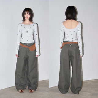 AMUSE BKK : Corbin Pants กางเกงทรงกระบอก ผ้าแคนวาสฟอก สไตล์ workwear (กรุณาอ่านไซส์ให้ละเอียดก่อนสั่ง)