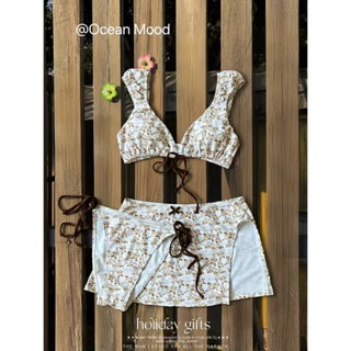 Bikini Set บิกินี่ 3 ชิ้น ชุดว่ายน้ําสไตล์ เว้าหลัง ฟีลทะเล เกาหลี | Ocean Mood
