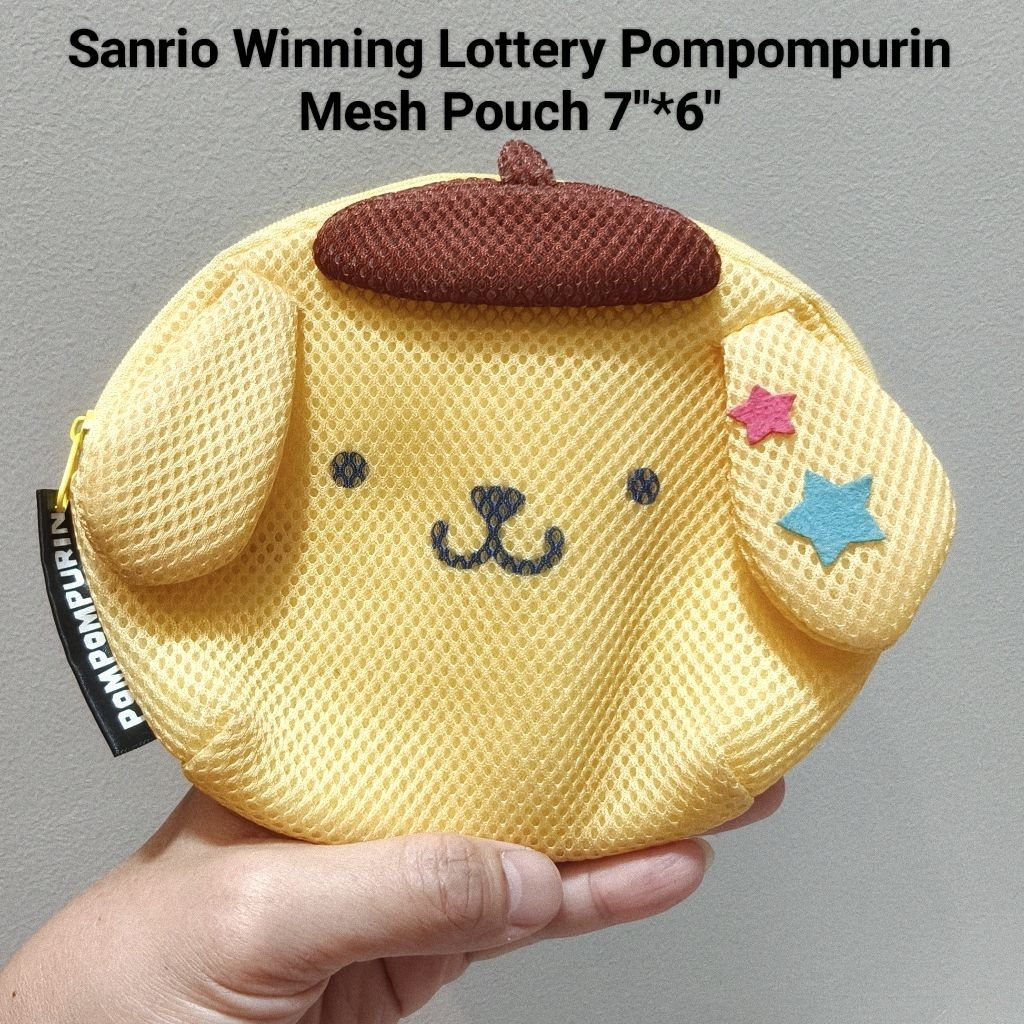 กระเป๋าซิป ปอมปอมปูริน งานสวย หายาก ลิขสิทธิ์แท้จากญี่ปุ่น Sanrio Winning Lottery Pompompurin Mesh P