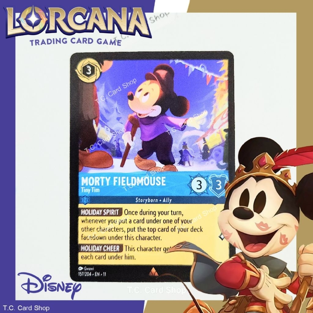 Morty Fieldmouse - Tiny Tim EN11 157/204 Rare (Winterspell) - Disney Lorcana  (ดิสนีย์ ลอร์คาน่า)