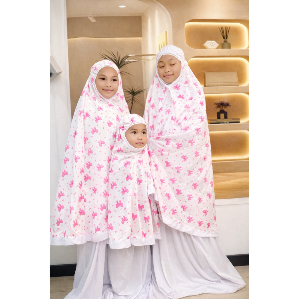 ผ้าละหมาดเด็ก ลายโบ น่ารัก ผ้ายืดใส่สบายๆ