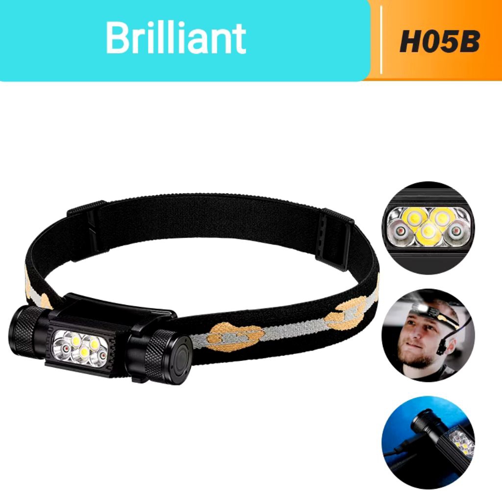 ไฟฉายคาดหัว H05B(H35B) แสงขาว+เหลือง แสงขาว+แดง