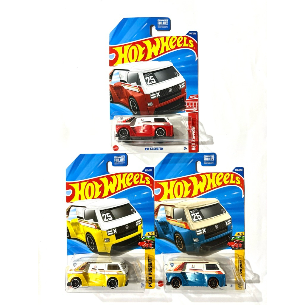 Hot Wheels | VW T3 CUSTOM ~ สีพิเศษ RED EDITION❤️|‼️ขอบยับ หูยับ มุมยับ‼️| 🇺🇸เป็นสินค้าที่ขายในอเมริกาเท่านั้น✈️