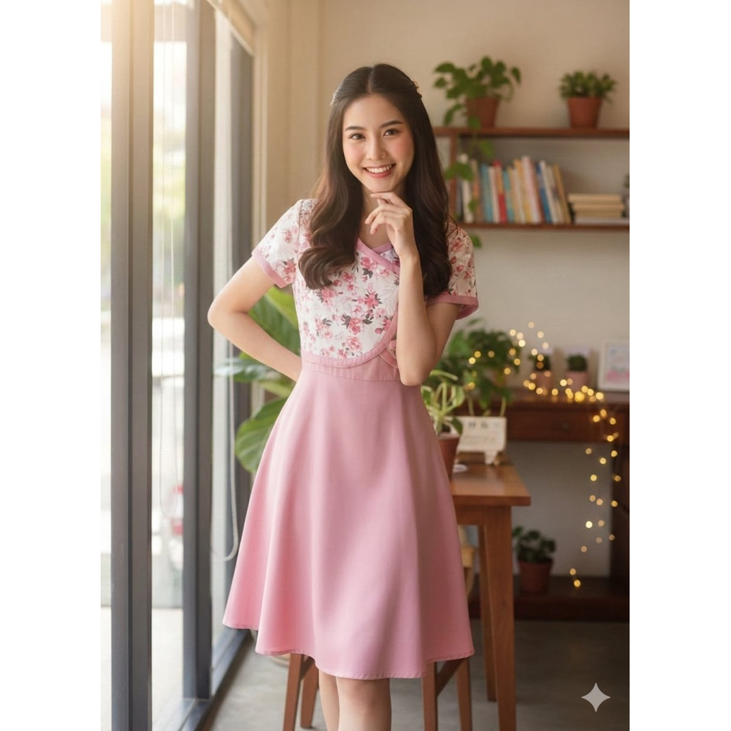 เดรสpawiไซต์mน่ารักมากอก34เอว28สะโพกฟรีใส่แล้วน่ารักตะมุตะมิไม่มีตำหนิค่ะ🩷