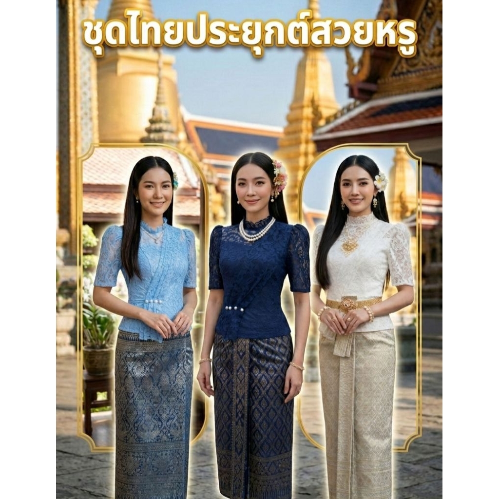 เสื้อลูกไม้ฝรั่งเศสเสื้อลูกไม้ฝรั่งเศสอัดกาว เสื้อลูกไม้คอตั้งแต่งระบายคอ

ซิปหลัง  แต่งกระดุมมุขหน้า 4 เม็ด งานอัดกาว