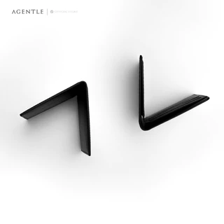 AGENTLE MAGNETO กระเป๋าสตางค์ผู้ชาย [ปิดแม่เหล็กซ่อน] หนังวัวแท้ [Topgrain] ผิวเรียบ สีดำ (4บัตร*)