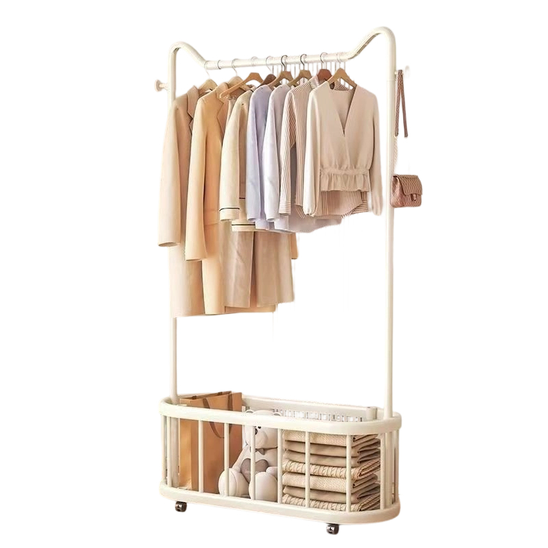 BAIERDI ที่แขวนเสื้อแบบตั้งพื้น เคลื่อนย้ายได้ ที่แขวนผ้า ลาวตากผ้า ราว ราวเเขวนผ้าเหล็ก ดีไซน์เรียบง่าย อเนกประสงค์ เเข