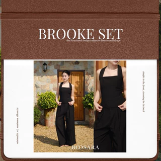 BOOSARA : Brooke Set ชุดเซ็ตเสื้อ+กางเกงขายาวทรงกระบอกใหญ่ ใส่ไปทำงานหรือไปเที่ยวก็เอาอยู่- BSR C.