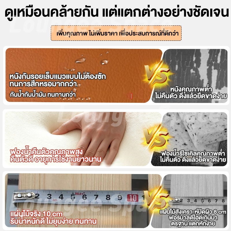 LS โซฟาปรับนอน 3.5ฟุต เตียงโซฟาพับ หนังกันรอยขีดข่วน มีรอก โซฟาเล็กในห้อง เตียง sofabed โมเดิร์น รูปที่ 2