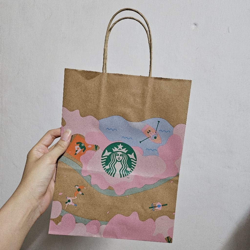 STARBUCKS blackpink paper Bag shopping Bag ถุงกระดาษ สตาร์บัค สำหรับใส่ของ กาแฟ