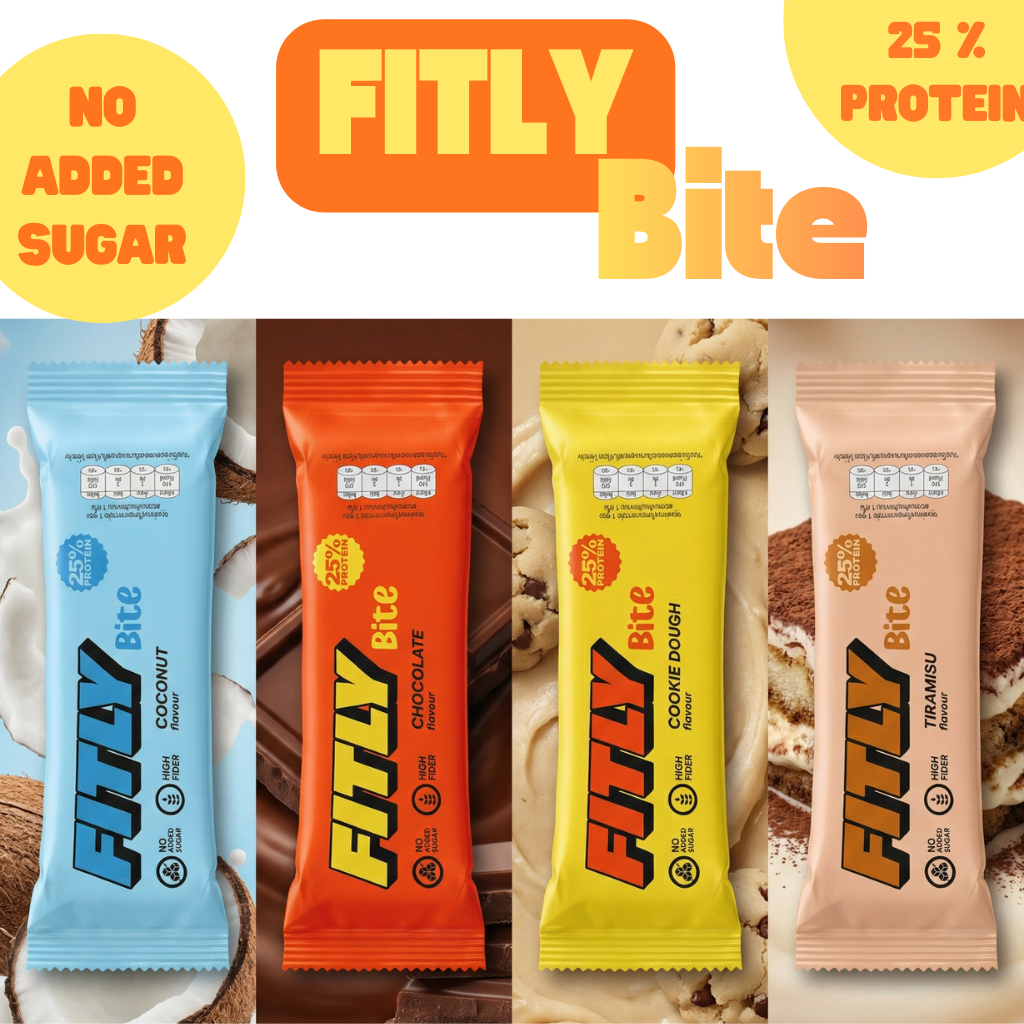 FITLY BITE Protein Bar โปรตีนบาร์ โปรตีน 25% ไม่มีน้ำตาลเติมเพิ่ม ไฟเบอร์สูง, 1 Piece, 5 pcs.