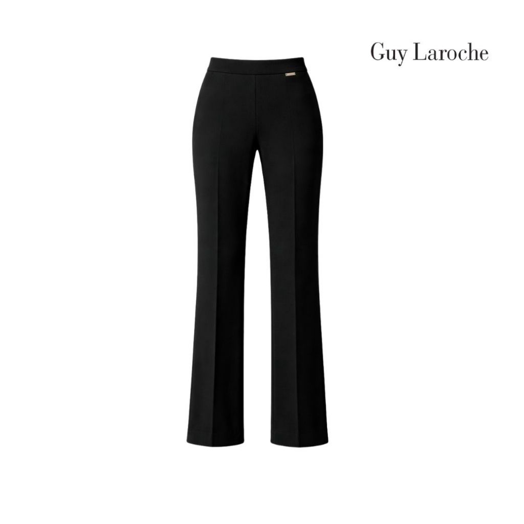Guy Laroche กางเกงทำงานผู้หญิง Super B Straight ขากระบอกเล็ก สีดำ G9R5BL