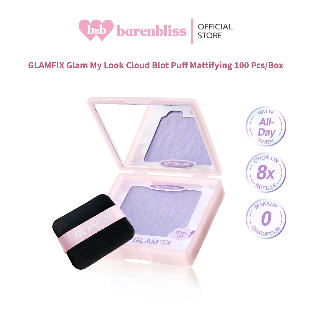 bnb barenbliss GLAMFIX BIOFLEX Glam My Look Cloud Blot Puff Mattifying กระดาษซับมัน พร้อมปรับให้หน้าไบรท์