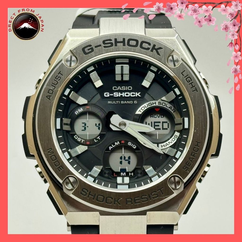 CASIO G-SHOCK GST-W110-1AJF G-STEEL Solar Radio Silver ของแท้ 💯 สภาพนางฟ้า นำเข้าจากญี่ปุ่น