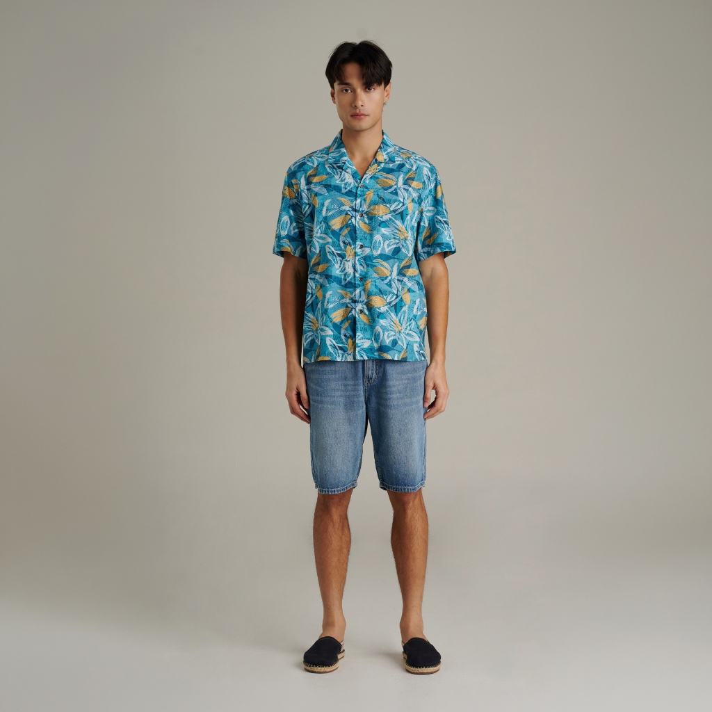 Mc JEANS قميص رجالي Regular نصف كم — أزرق Resort — صورة 2