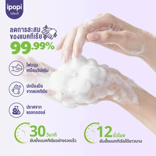 สินค้าใหม่【250MLแบบขวด】ipopi โฟมล้างมือแอนตี้แบค ฆ่าเชื้อ 99.9% กลิ่นหอมสะอาด อ่อนโยนต่อผิวฟองนุ่ม ล้างสะอาด ไม่แห้งตึงล