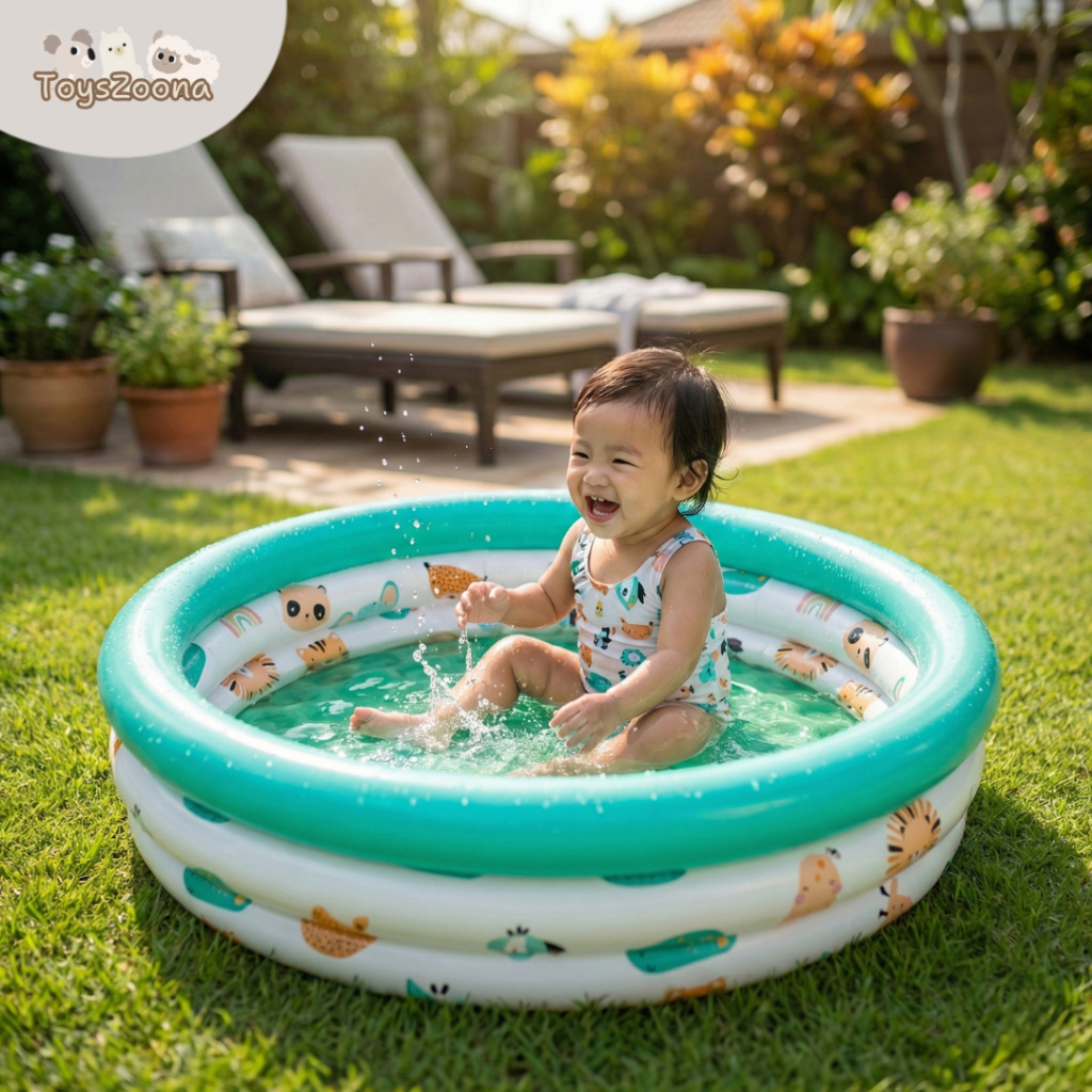 Toyszoona สระน้ำเป่าลมเด็ก ทรงสี่เหลี่ยม ขนาด 120/130cm
