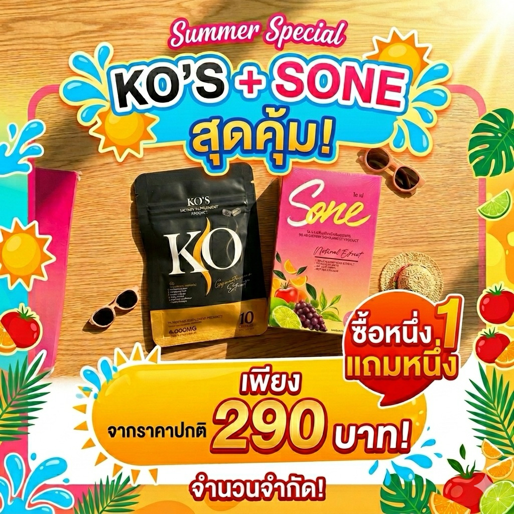 Kos + Sone สูตรไม่หิว เบื่อข้าว เลิกบวม❗️🍷10วันเซต2-7โล🔥 ตื่นนอน1 หลังมื้อเช้า 1 สูตรลงไว 10วัน