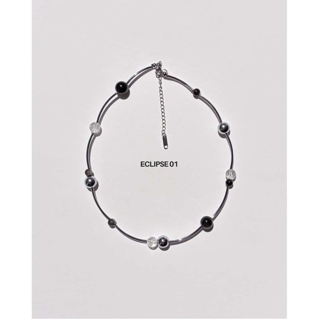 SMB - สร้อยคอหินแท้รุ่น Eclipse🩶🪐🐦‍⬛