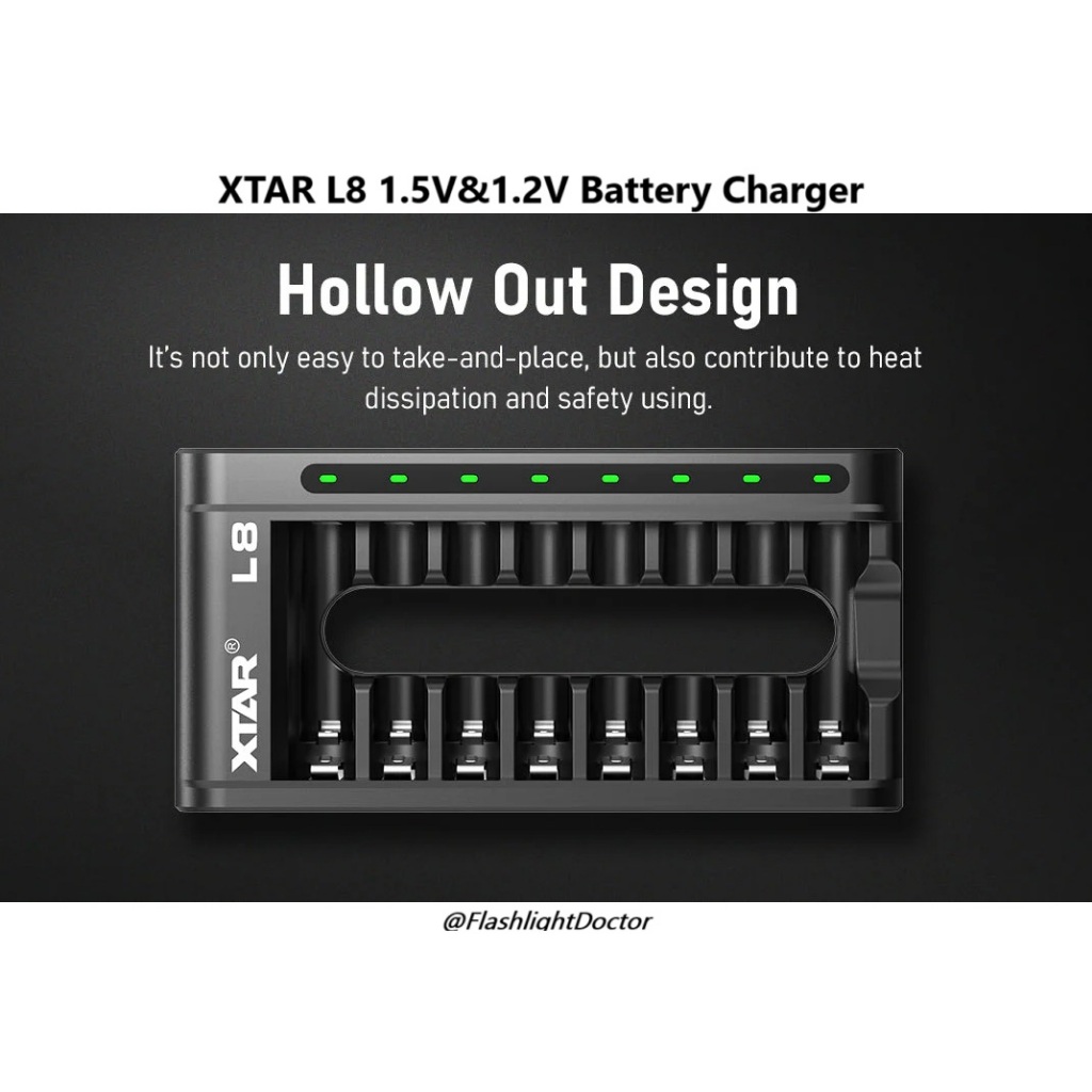 XTAR L8 Charger สำหรับแบตเตอร์รี่ 1.5V และ 1.2V NI-MH ขนาด AA/AAA