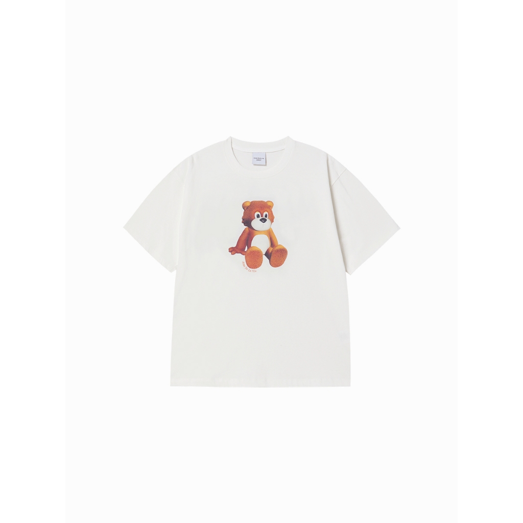 acme de la vie ADLV AC TEDDY BEAR SHORT SLEEVE T-SHIRT (Cream, Black)