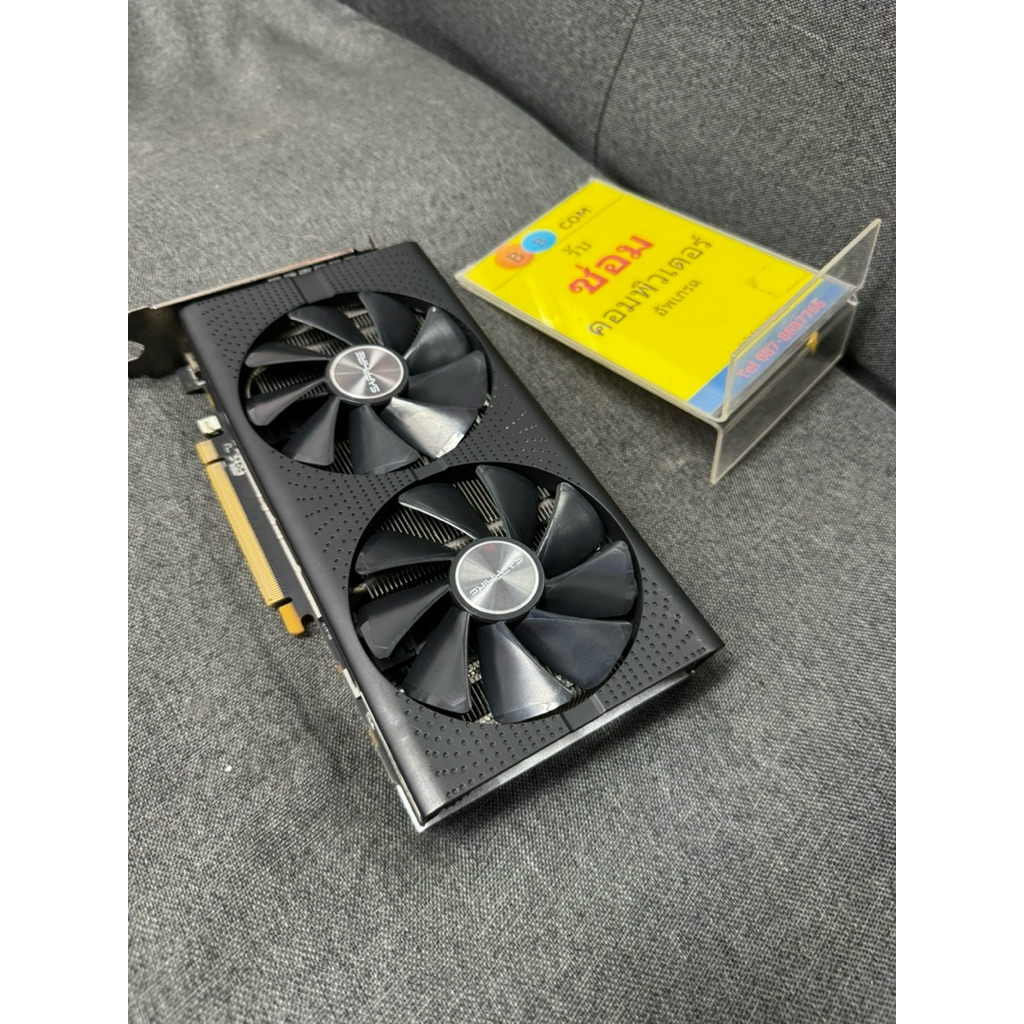การ์ดจอ RX 580 SAPPHIRE   8gb  ใช้ไฟเลี้ยง 8พิน DDR5(มือสอง)ใช้งานปกติ
