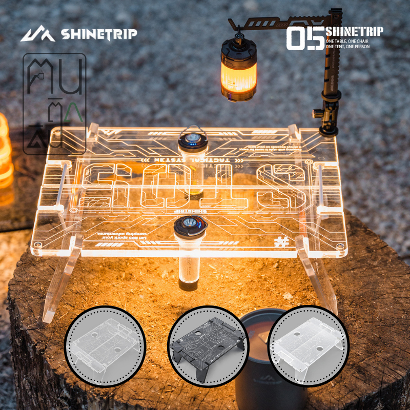 โต๊ะแคมป์ปิ้งอะคริลิค ท๊อป IGT โต๊ะตั้งแคมป์โปร่งแสง [ShineTrip #05 Acrylic Camping Table IGT unit]