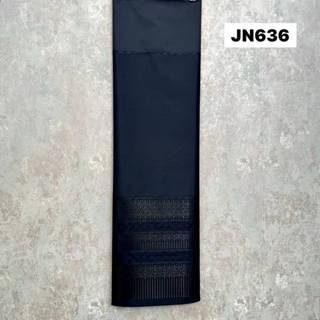 JN636 ผ้าไหมเเกมฝ้าย งานทอลาย ยกล้านนา ดำยกดำ ขนาด 2 หลา