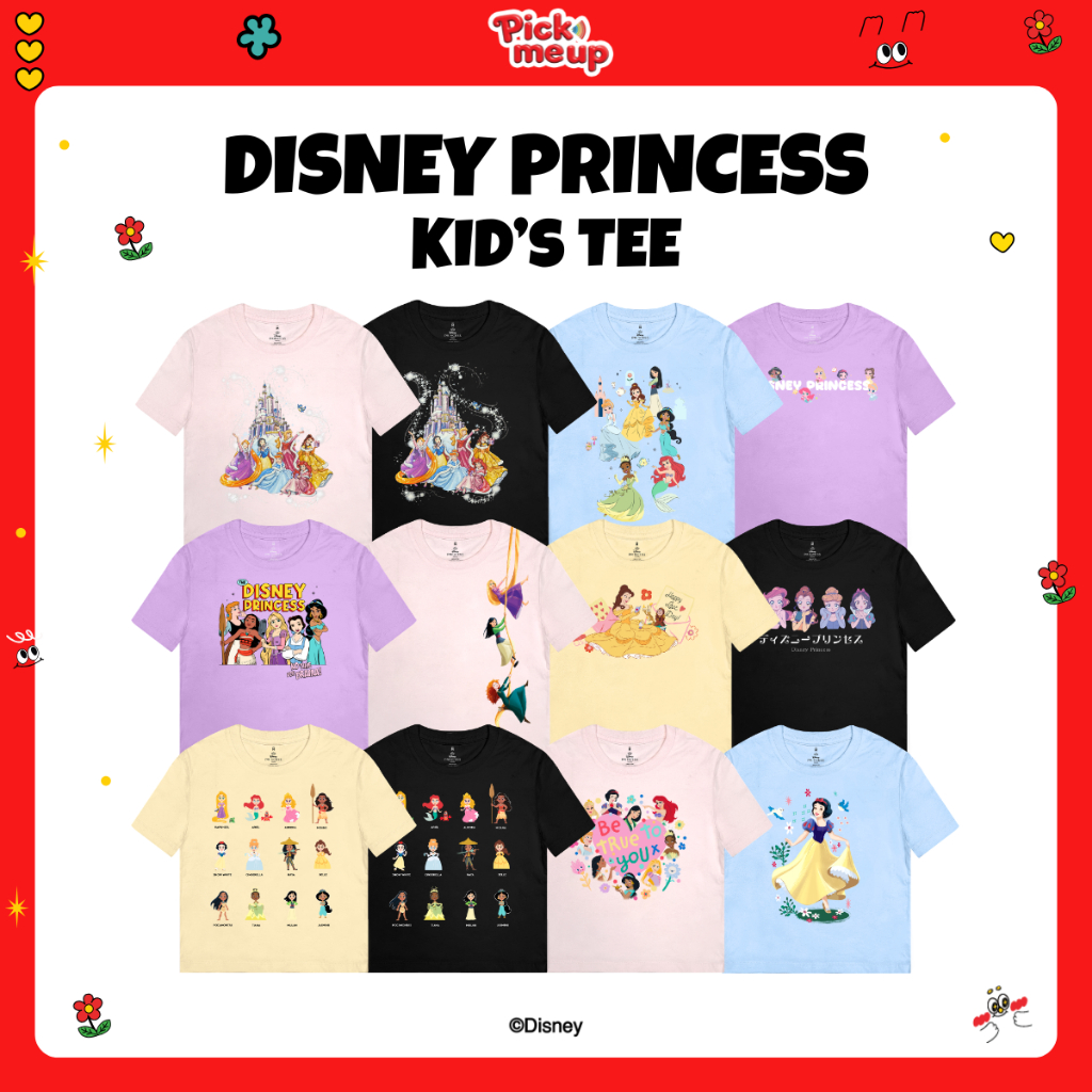 PickMeUp เสื้อยืดเด็กพิมพ์ลาย Disney Princess ลิขสิทธิ์ Disney
