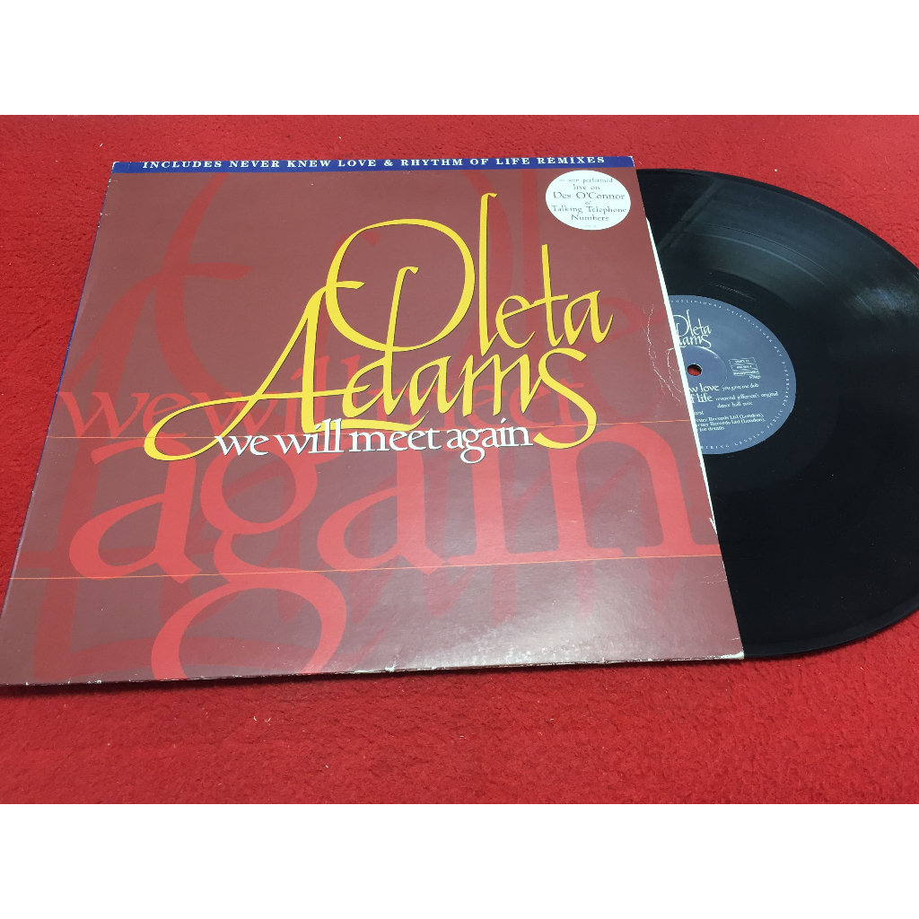 We Will Meet Again -  Oleta Adams ขนาด 12 นิ้ว LP ร้าน PinHaiMusic B113