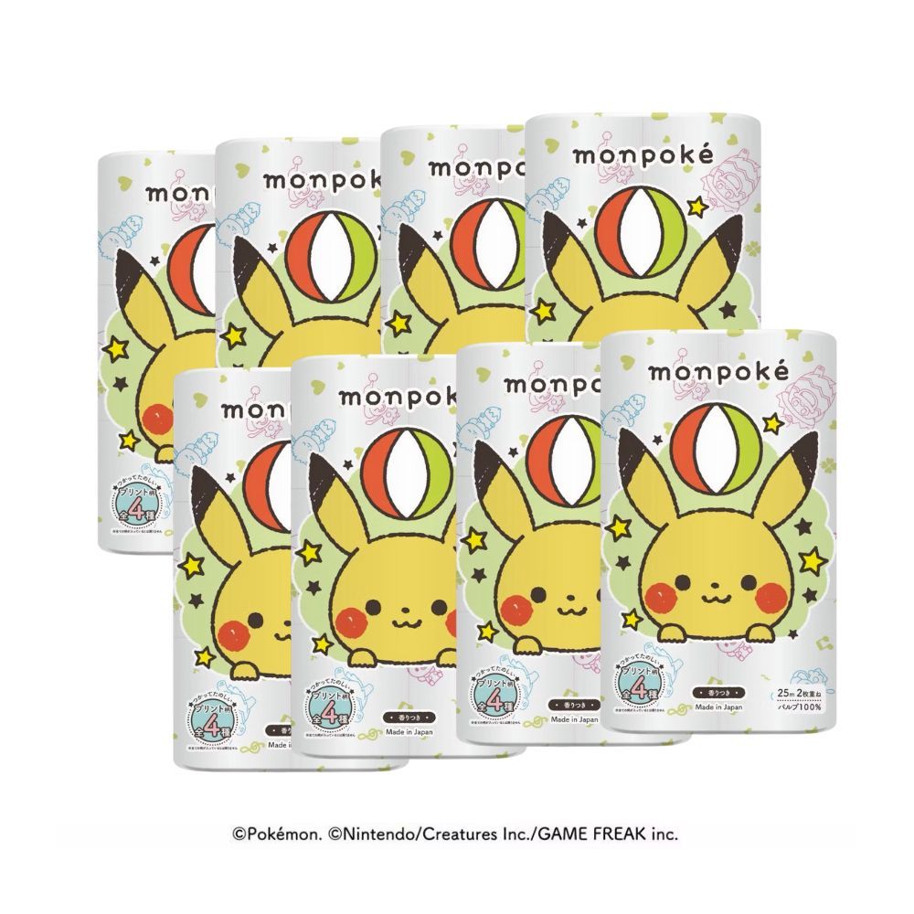 (ยกลัง96มวน) Hanataba Monpoke กระดาษชำระญี่ปุ่น มอนโปเกะ แพ็ค12ม้วน