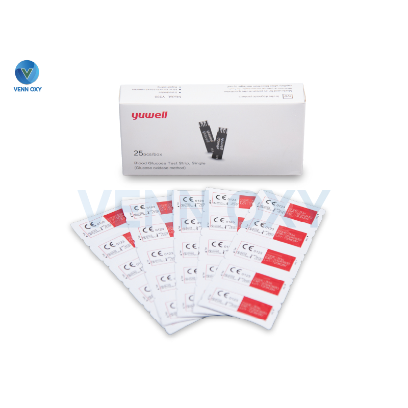 แถบตรวจน้ำตาล ยี่ห้อ Yuwell รหัส Y350 สำหรับเครื่องตรวจวัดระดับน้ำตาล