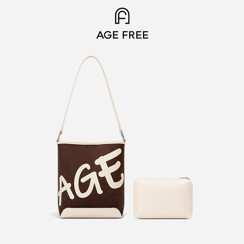 AGE FREE Mini Gabine - กระเป๋าสะพายไหล่ กระเป๋าทรงถัง กระเป๋าถือสำหรับผู้หญิง ความจุขนาดใหญ่ Bucket bag