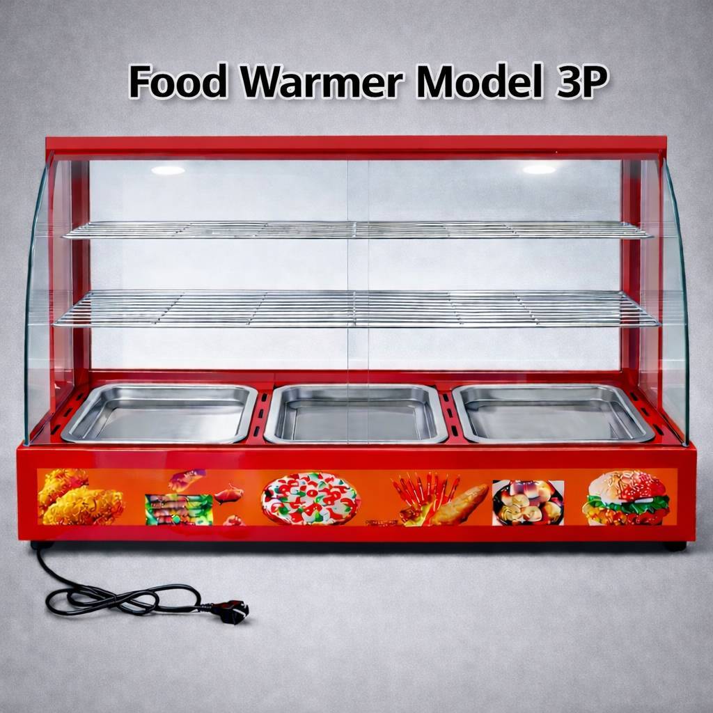 ตู้โชว์อาหาร ตู้อุ่นร้อน 3P Red