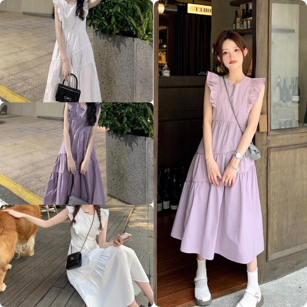 เดรสยาวสไตล์ฝรั่งเศสหวาน น่ารักใส่สบาย เหมาะสำหรับหน้าร้อน