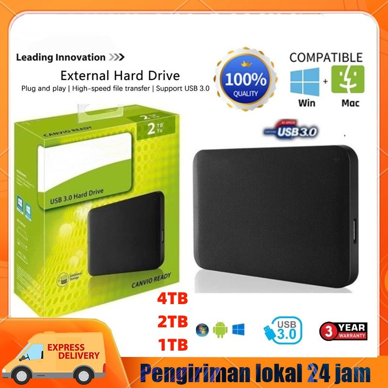HardDisk External 1TB 2TB 4TB Hard Drive HDD USB 3.0 ฮาร์ดดิสก์ความเร็วสูง ที่เก็บข้อมูลแบบพกพา Exte