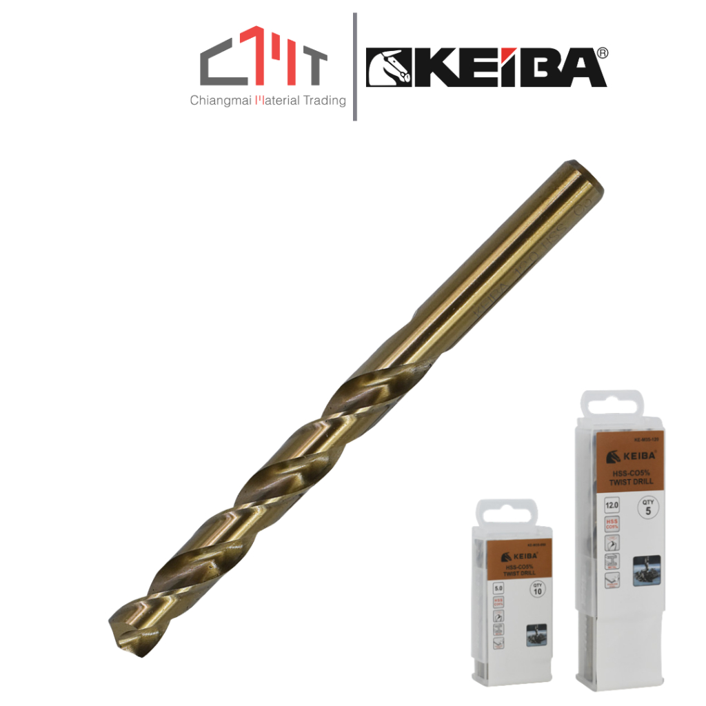 KEIBA ดอกสว่านเจาะเหล็ก สแตนเลส HSS CO5% ขนาด 7.1 - 13.0 mm. No.KE-M35 (ราคาต่อดอก)