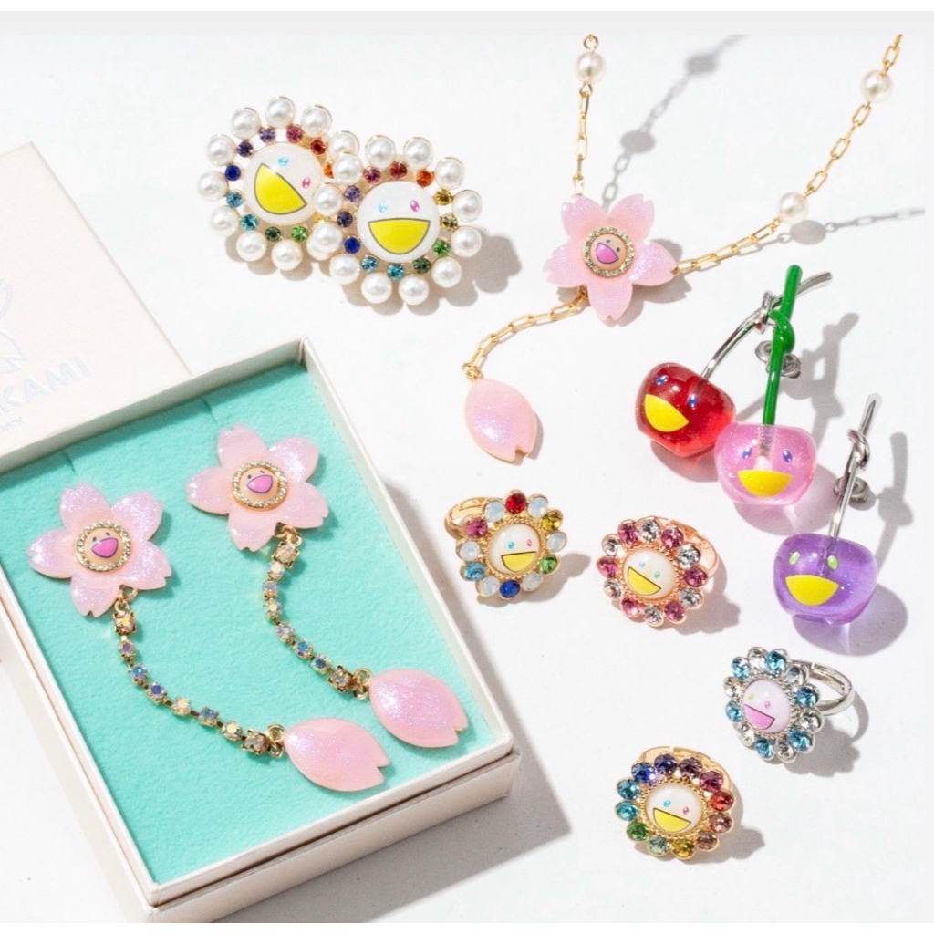 พร้อมส่งด่วน ของแท้ ต่างหู Murakami x Liquem ต่างหูเชอรี่ มุราคามิ liquem x murakami sakura