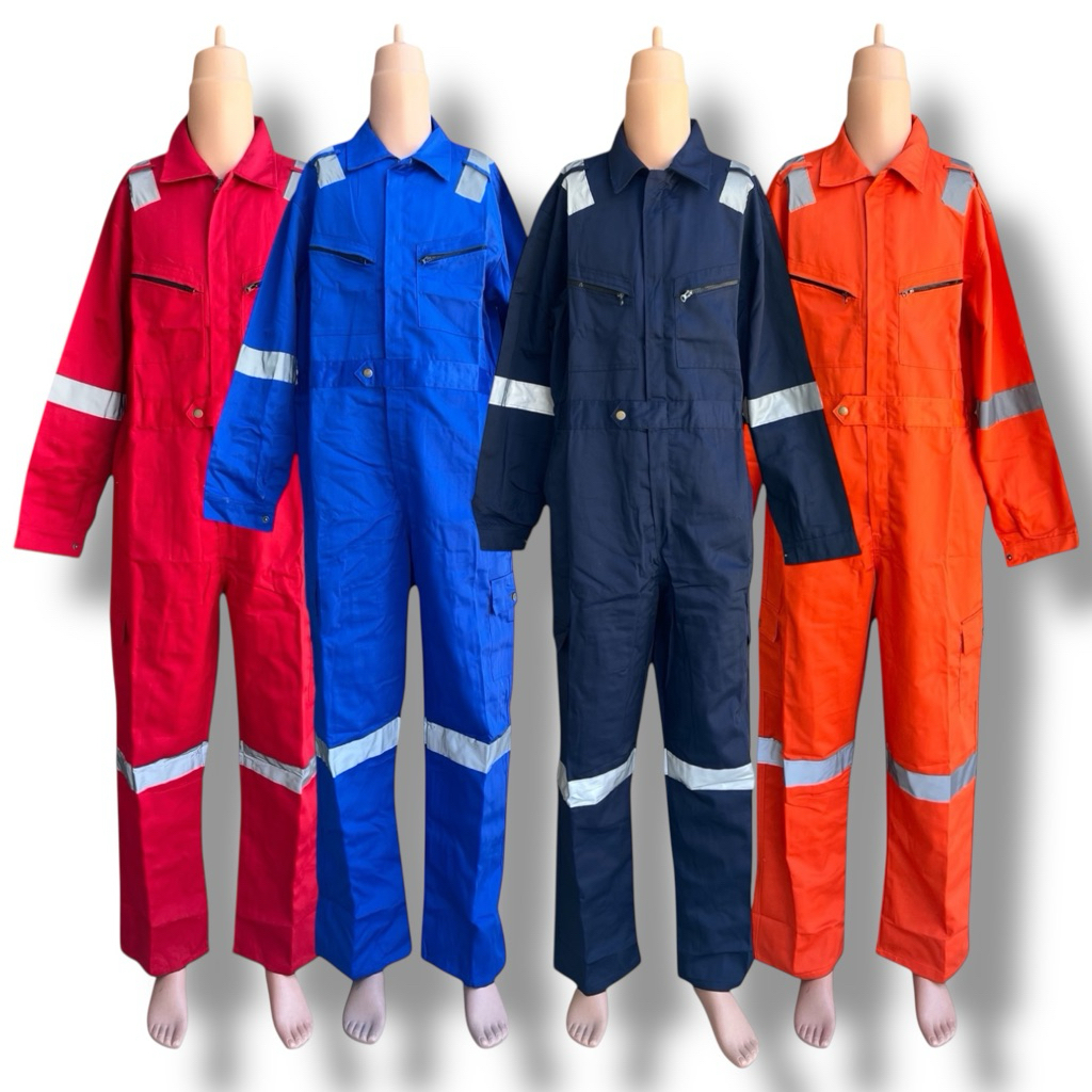 (พร้อมส่ง)ชุดหมีราคาถูกใส่ทำงานต่างๆได้แบบไม่อึดอัดชุดช็อป ชุดช่าง ชุดหมี เนื้อผ้า cotton