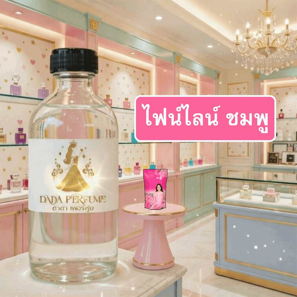 กลิ่น ไฟน์ไลน์-ชมพู น้ำหอมพร้อมใช้ ปริมาณ 125 ml. แถมฟรีขวดสเปร์ย 10 ml. 1 ขวด ซื่อ 10 ฟรี 1 ขวด