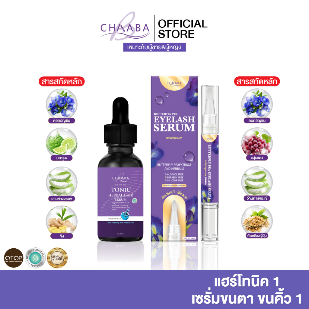 แฮร์โทนิคชบา 1ขวด +เซรั่มขนตา 1ชิ้น เซรั่มบำรุงขนตา ขนตายาว เซรั่มบำรุงผม