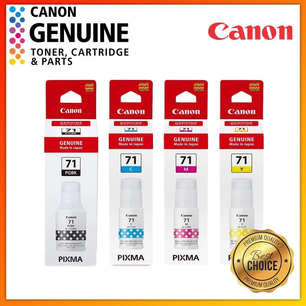 Canon ตลับหมึกอิงค์เจ็ท รุ่น 71 GI71 GI-71 BK / C / M / Y 4 สีORIGINALหมึกแท้ 100%