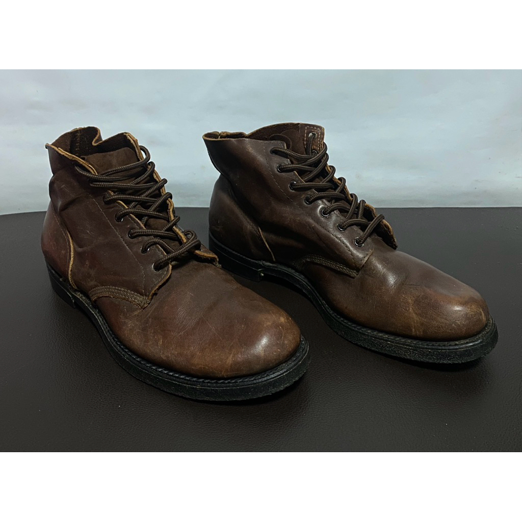 รองเท้าบูทหนังแท้สีน้ำตาล 28cm./size 44 มือสอง